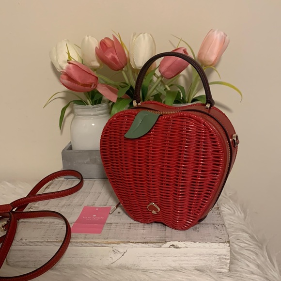 kate spade Bags Nwt Kate Spade Honeycrisp Wicker Apple Crossbody Bag Poshmark